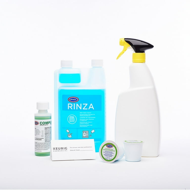 K-Cup Pod Brewer Deep Cleaning Kit, 4 oz Complete Cafe, (3) 32oz Rinza, (15) K-Cup Cleaning Cups, Empty Spray Bottle K-Cup Pod Brewer Deep Cleaning Kit, 4 oz Complete Cafe, (3) 32oz Rinza, (15) K-Cup Cleaning Cups, Empty Spray Bottle