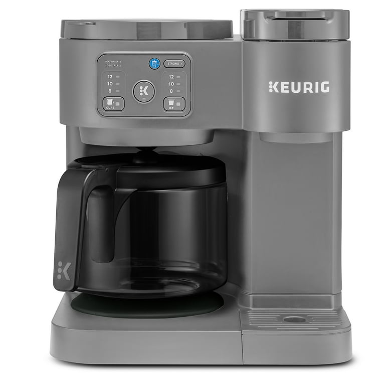 Keurig K Duo Essentials Hot Iced Single Serve K Cup Pod Coffee Maker Carafe Moonlight Grey