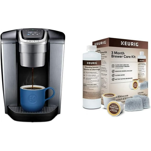 Keurig K-Elite Coffee Maker, Single Serve K-Cup Pod Coffee Brewer, With Iced Coffee Capability & 3-Month Brewer Maintenance Kit Includes Descaling Solution, Water Filter Cartridges & Rinse Pods