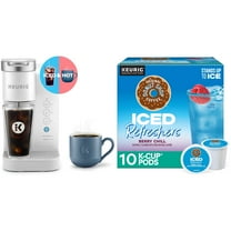 Keurig K-Iced Essentials Iced and Hot Single-Serve K-Cup Pod Coffee Maker, White   The Original Donut Shop, Iced Refreshers Berry Chill Flavor K-Cup Pods 10 Count
