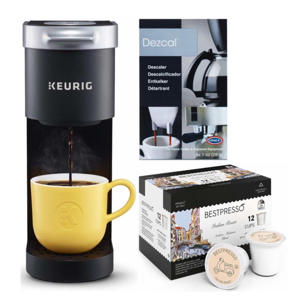 Keurig KMini SingleServe Coffee Maker (Black) with Descaling Powder