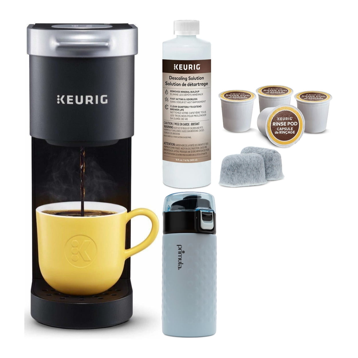 Keurig K-Mini Single-Serve Coffee Maker (Black) Bundle with Acid-Based  Coffee and Espresso Machine Descaling Powder and 12-Count Single-Serve  K-Cup