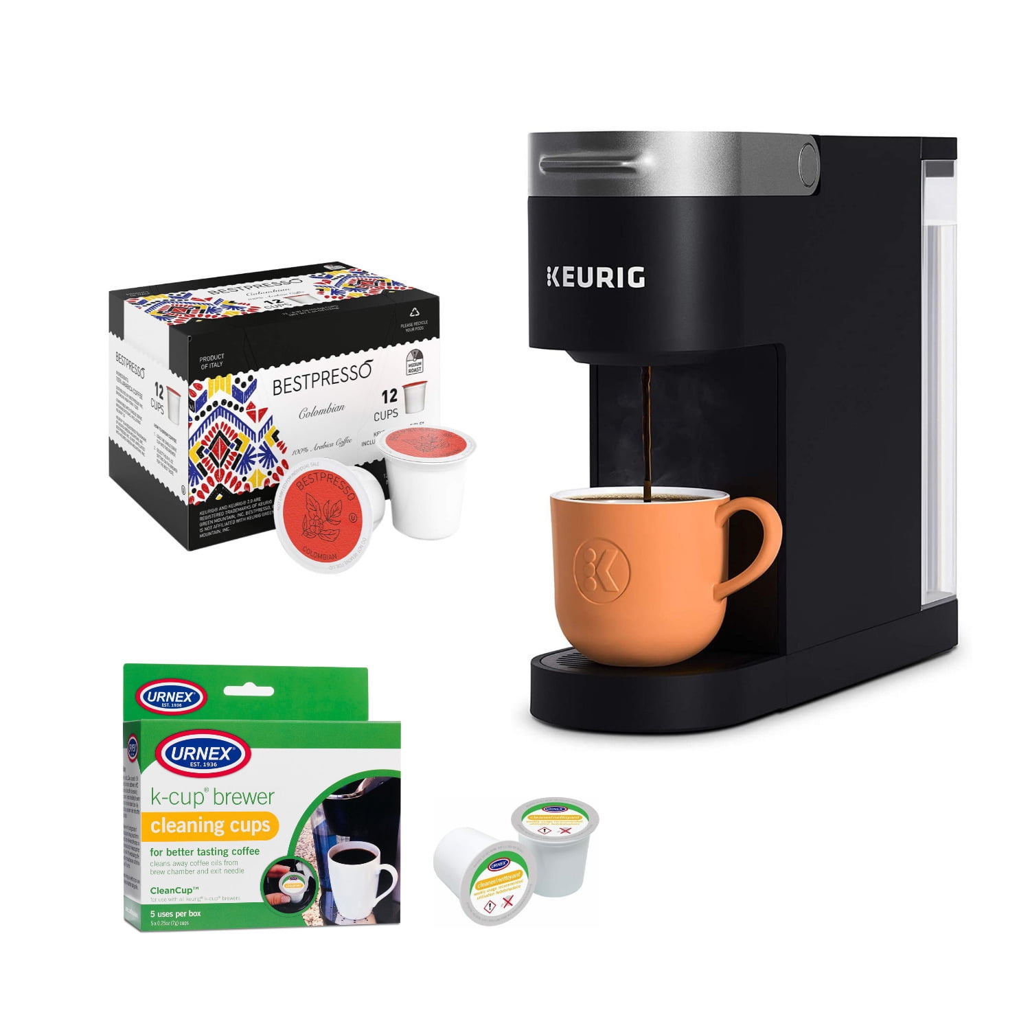 Keurig K-Slim Single-Serve K-Cup Coffee Maker with Roast K-Cup and Cleaning  Cups
