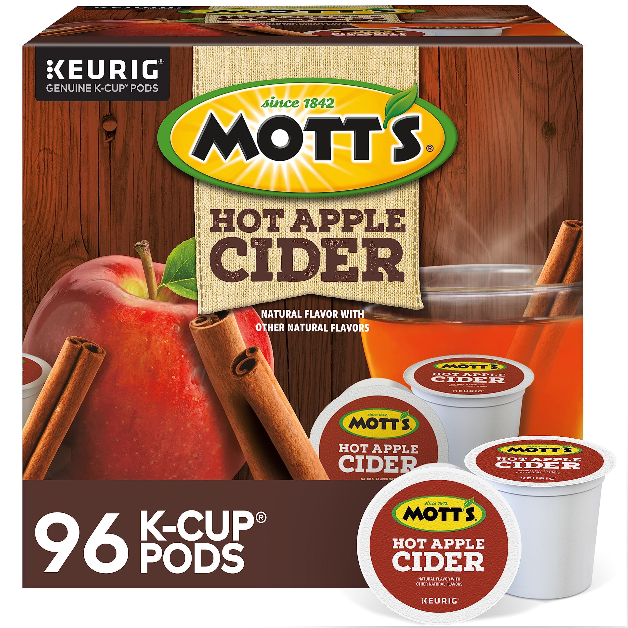 Motts Apple Cider, Keurig Single-Serve K-Cup Pods, 96 Count