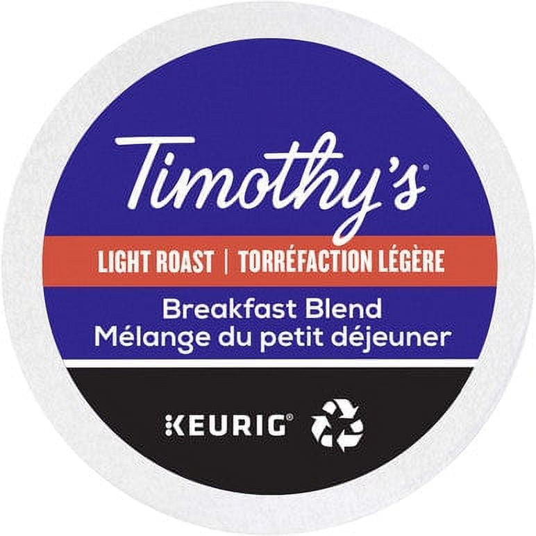 Keurig Timothy's Breakfast Light Blend Recyclable K-Cup pods, 12 Count {Imported from Canada}