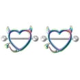 thumbnail image 1 of Keusn Fangs Design Multicolor Steel Nipple Barbell Rings, 1 of 7