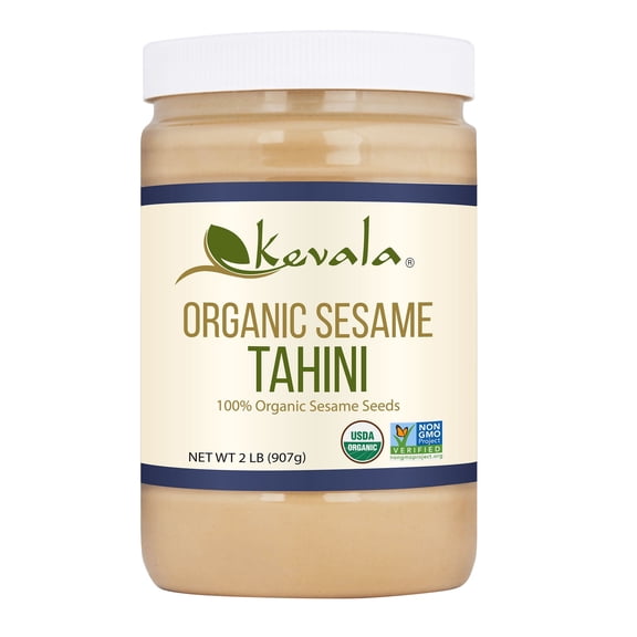 Kevala Organic Sesame Tahini, 2 lb, Gluten Free Hummus Base, For Vegan Snacks