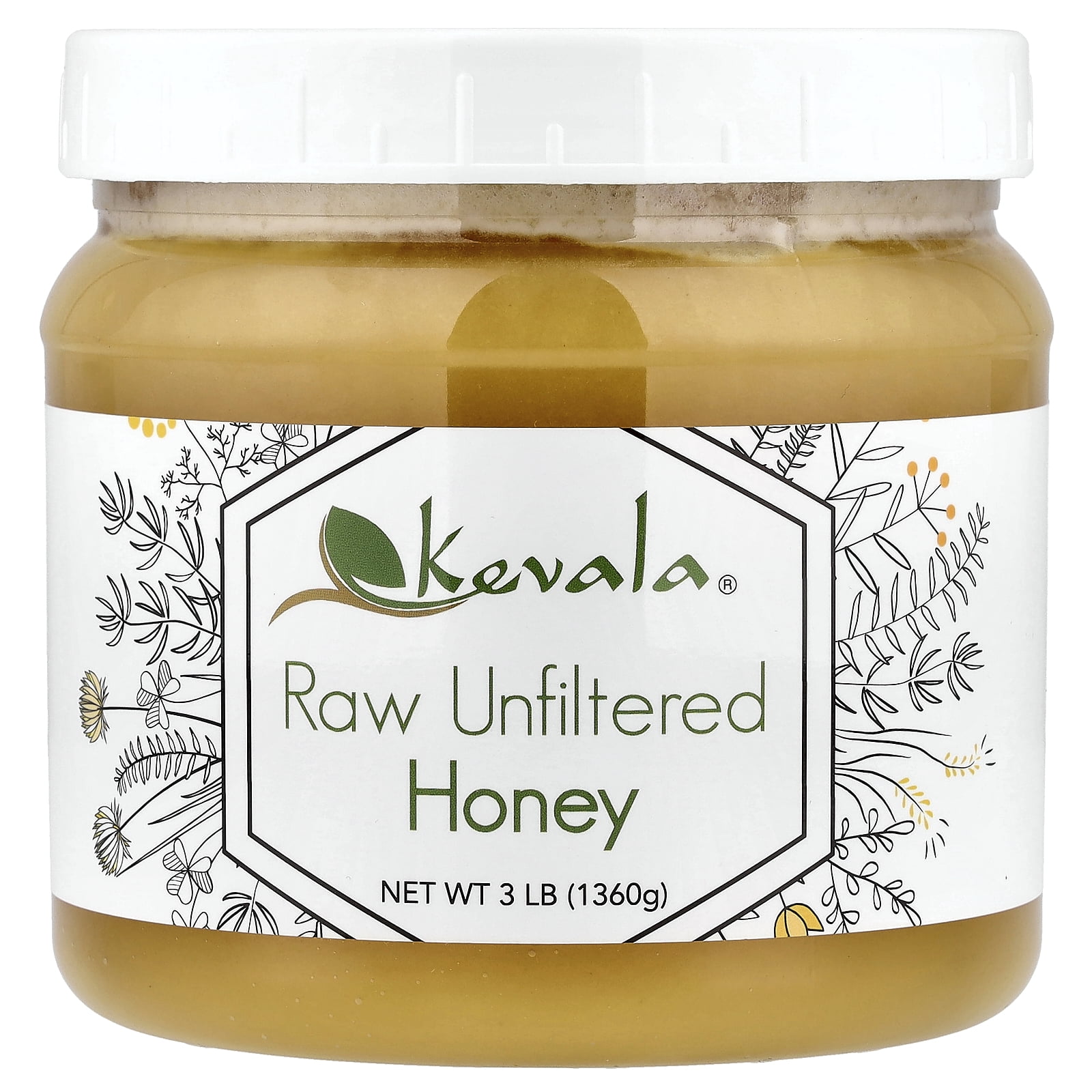 Kevala Raw Unfiltered Honey, 3 lb (1,360 g), Organic Gluten-Free