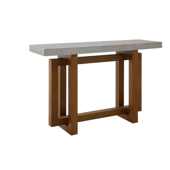 Keven Faux Concrete Top & Walnut Finish Sofa Table