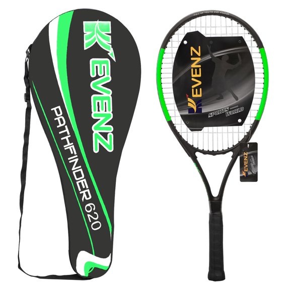 Kevenz High Quality Tennis Racquet with Carring Bag, Aluminum Carbon Fiber Black Green