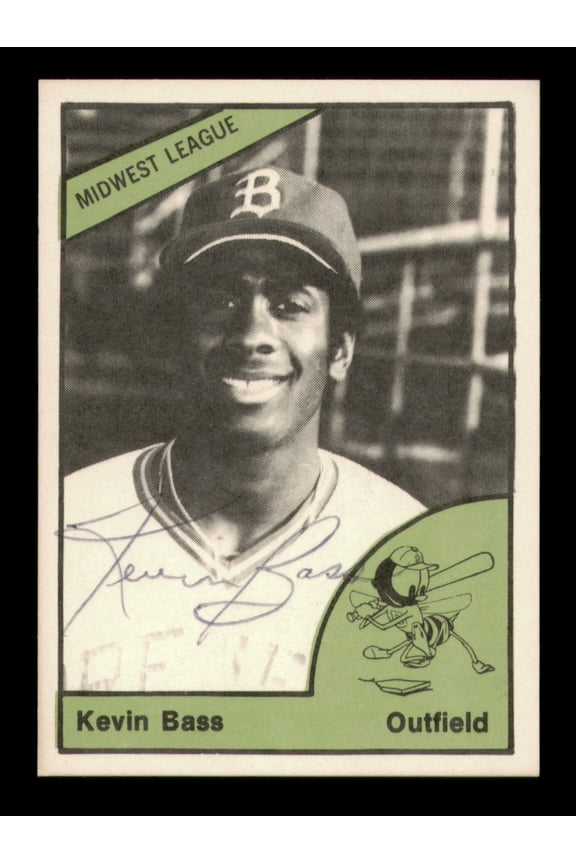 Kevin Bass Autographed 1978 TCMA Rookie Card #168 Burlington Bees SKU #231715