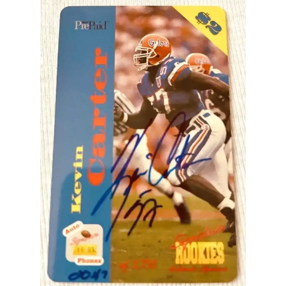 Kevin Carter certified autograph Florida Gators 1995 Signature Rookies phone card