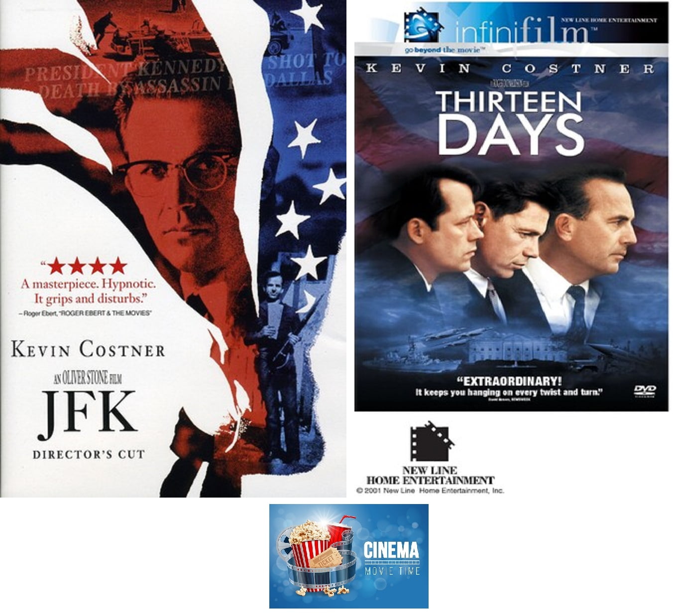 Kevin Costner JFK & Thirteen Days Double Feature 2 DVD Set with Cinema ...