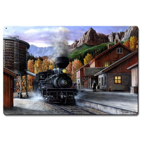 Kevin Daniel Art KDA105 16 x 24 in. Train New Satin Metal Sign