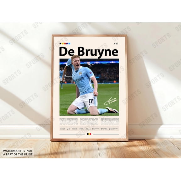 Kevin De Bruyne Art Manchester Soccer Art Sports Bedroom Arts, Unframed Poster