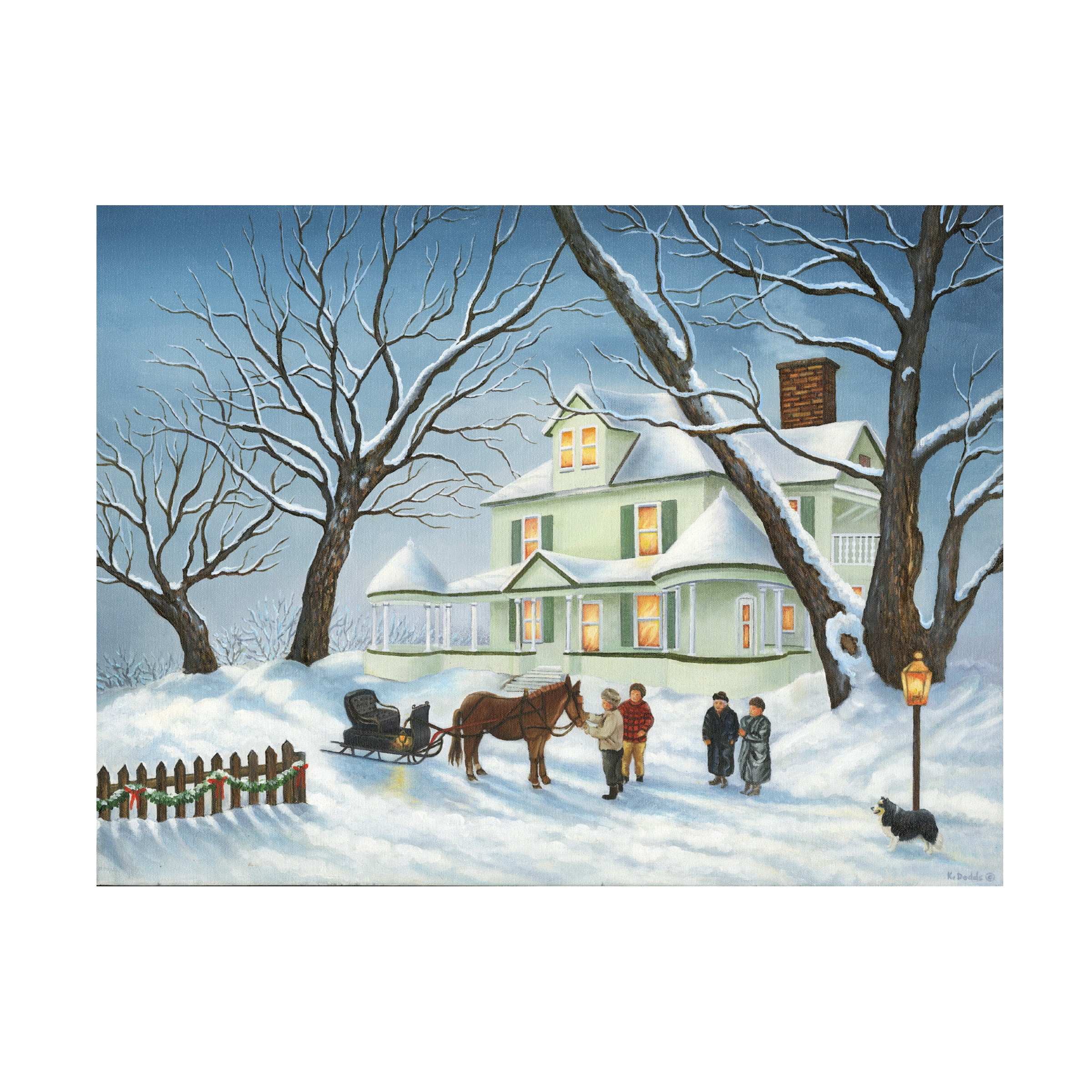 Holiday Greetings Winter Landscape Canvas Art 35" x 47"