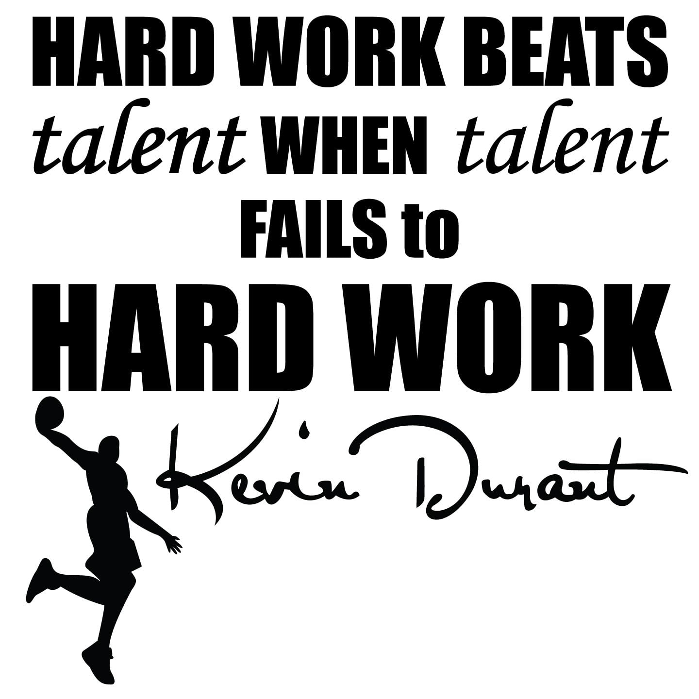 Kevin Durant Basketball Inspirational Quotes Wall Decal - Hard Work Beats  Talent When Talent Fails To Hard Work | 20\, image size:1440x1440
