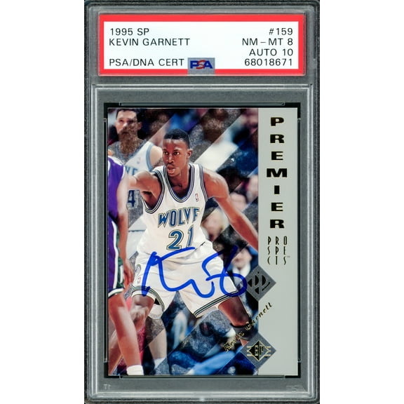 Kevin Garnett Autographed 1995 Upper Deck SP Rookie Card #159 Minnesota Timberwolves PSA 8 Auto Grade Gem Mint 10 PSA/DNA #68017671