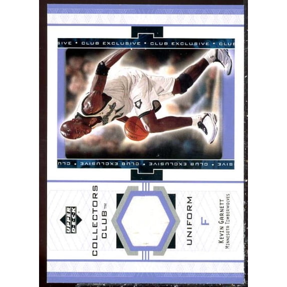 Kevin Garnett JSY Card 2002 Upper Deck Collector's Club #KGU