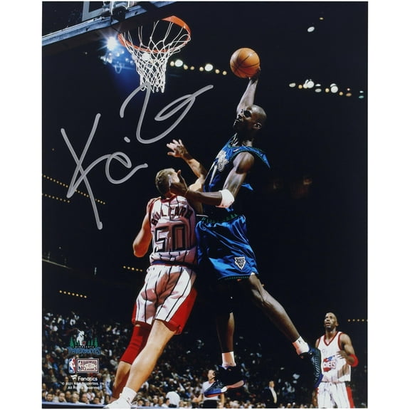 Kevin Garnett Minnesota Timberwolves Autographed 8" x 10" One-Handed Soaring Dunk Photograph - Fanatics Authentic Certified
