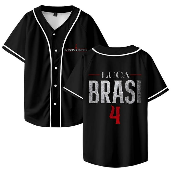 Kevin Gates Luca Brasi 4 Logo Baseball Jersey Shirt V-Neck Women Men Short Sleeve Streetwear Clothes