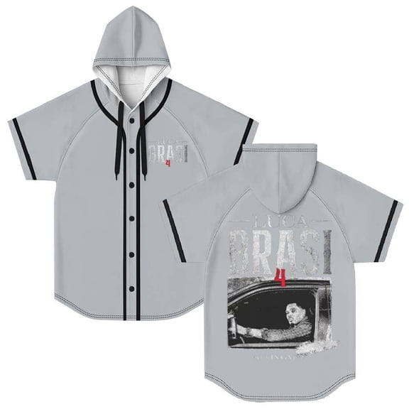 Kevin Gates Luca Brasi 4 Merch Hooded Baseball Jersey Short Sleeve Shirt Women Men Crewneck Tee