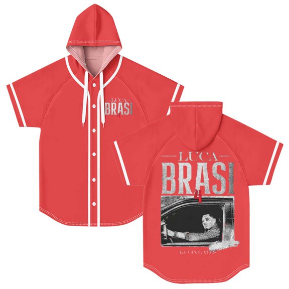 Kevin Gates Luca Brasi 4 Merch Hooded Baseball Jersey Short Sleeve Shirt Women Men Crewneck Tee