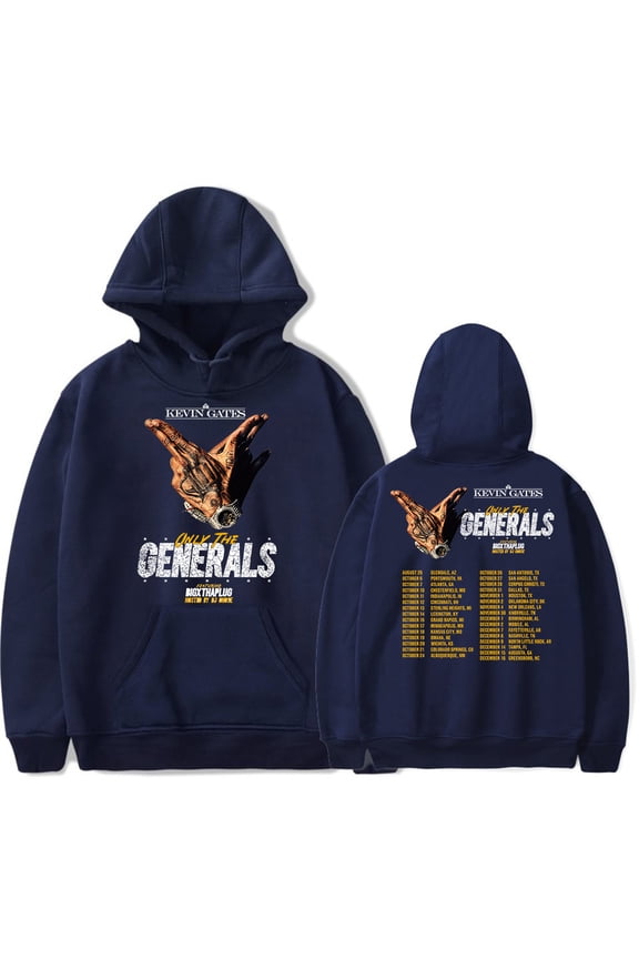 Kevin Gates Only The Generals Tour 2023 Concert Hoodies Merch PopularDouble sided Graphics Print Unisex Trendy Casual Sweatshirt