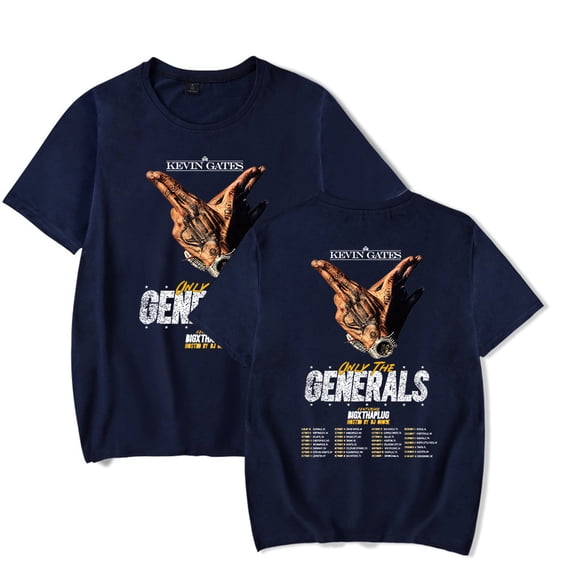 Kevin Gates Only The Generals Tour 2023 Concert Shirt Merch Popular Graphics sided Print Round Neck Unisex Trendy Casual Short Sleeve T-Shirt Top