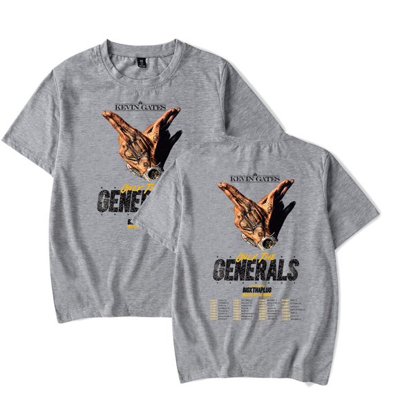 Kevin Gates Only The Generals Tour 2023 Concert Shirt Merch Popular Graphics sided Print Round Neck Unisex Trendy Casual Short Sleeve T-Shirt Top