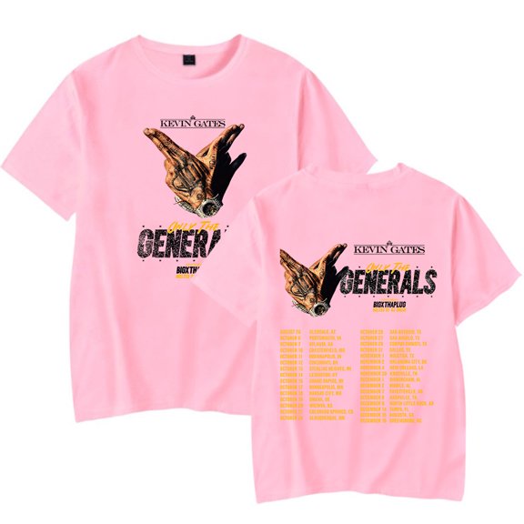 Kevin Gates Only The Generals Tour 2023 Concert Shirt Merch Popular Print Round Unisex Trendy Casual Short Sleeve Top