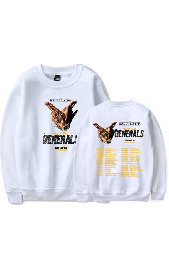 Kevin Gates Only The Generals Tour 2023 Concert crew neck sweatshirt Merch Popular Graphics Print Unisex Casual Sweatshirt