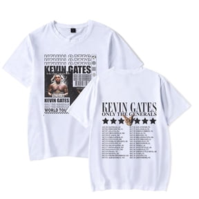 Kevin Gates Rap Shirt Only The Generals Tour 2024 Concert Merch Women's Men's Fashion Trend Short Sleeve T-shirt Top