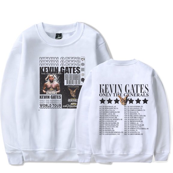 Kevin Gates Rapper Only The Generals Tour 2023 Concert Crew Neck Sweatshirt Merch Graphics Print Unisex Trendy Casual Sweatshirt