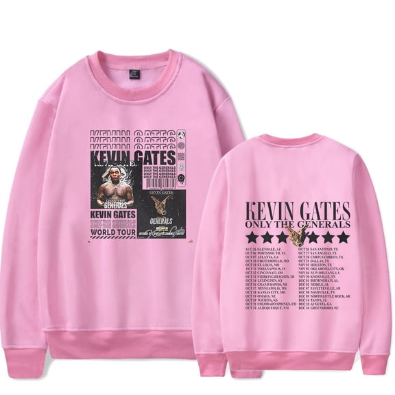 Kevin Gates Rapper Only The Generals Tour 2023 Concert Crew Neck Sweatshirt Merch Graphics Print Unisex Trendy Casual Sweatshirt