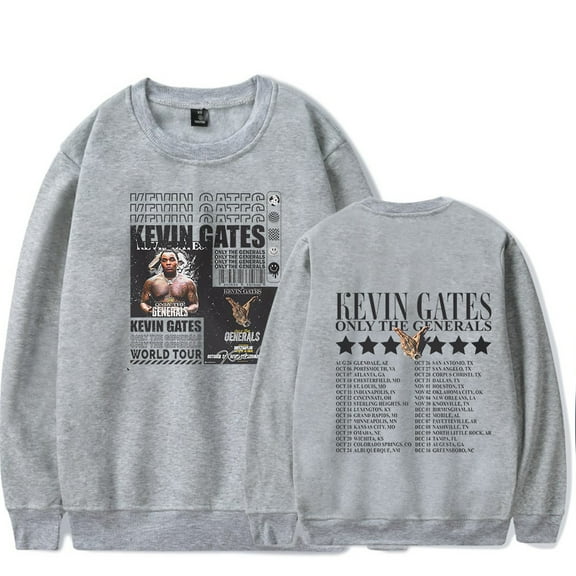Kevin Gates Rapper Only The Generals Tour 2023 Concert Crew Neck Sweatshirt Merch Graphics Print Unisex Trendy Casual Sweatshirt