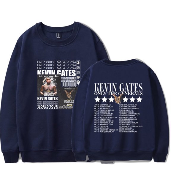 Kevin Gates Rapper Only The Generals Tour 2023 Concert Crew Neck Sweatshirt Merch Graphics Print Unisex Trendy Casual Sweatshirt