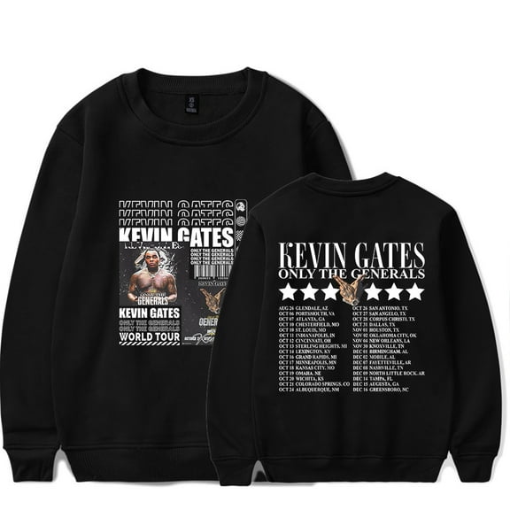 Kevin Gates Rapper Only The Generals Tour 2023 Concert Crew Neck Sweatshirt Merch Graphics Print Unisex Trendy Casual Sweatshirt