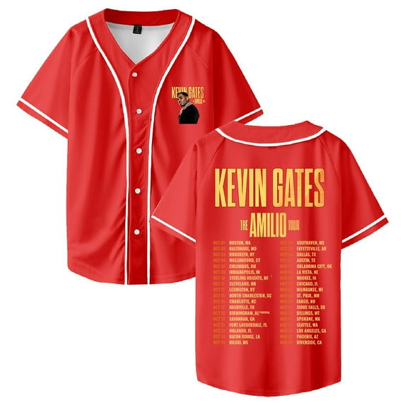 Kevin Gates The Amilio Tour 2025 Baseball Jersey Short Sleeve Button-up Shirts Women Men Streetwear Tops