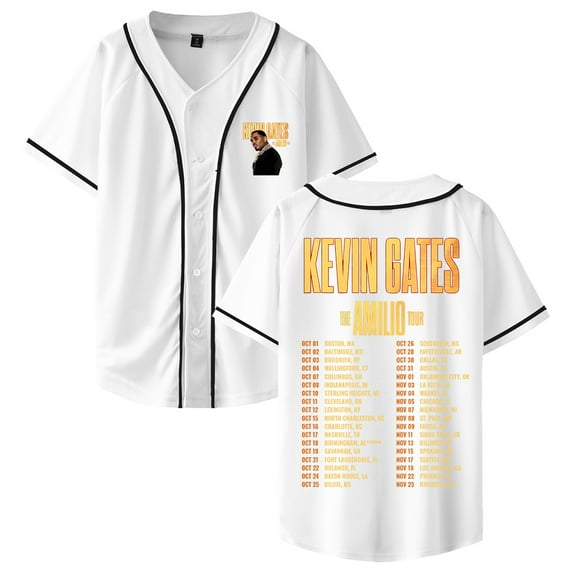 Kevin Gates The Amilio Tour 2025 Baseball Jersey Short Sleeve Button-up Shirts Women Men Streetwear Tops
