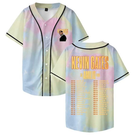 Kevin Gates The Amilio Tour 2025 Baseball Jersey Women Men Short Sleeve Casual V-Neck Shirt