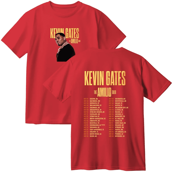 Kevin Gates The Amilio Tour 2025 Cotton T-shirt Unisex Crewneck Short Sleeve Fashion Casual Tee