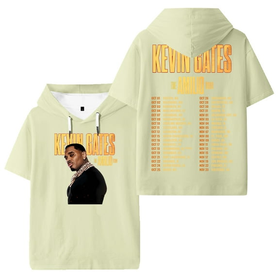 Kevin Gates The Amilio Tour 2025 Hooded T-shirt Short Sleeve Tee Women Men Outdoor Streetwear Tops