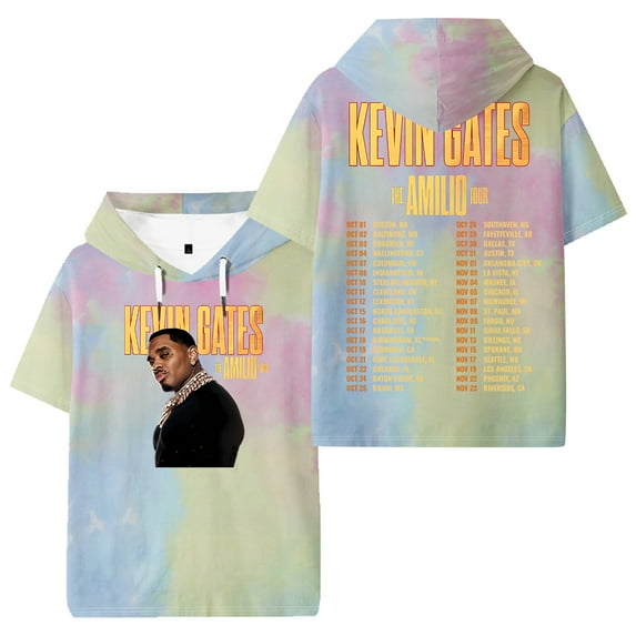 Kevin Gates The Amilio Tour 2025 Hooded T-shirt Short Sleeve Tee Women Men Outdoor Streetwear Tops