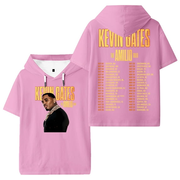 Kevin Gates The Amilio Tour 2025 Hooded T-shirt Short Sleeve Tee Women Men Outdoor Streetwear Tops