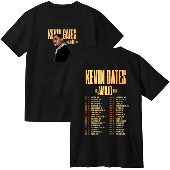 Kevin Gates The Amilio Tour 2025 Merch Cotton T-Shirt Women Men Fashion Crewneck Short Sleeve Tee