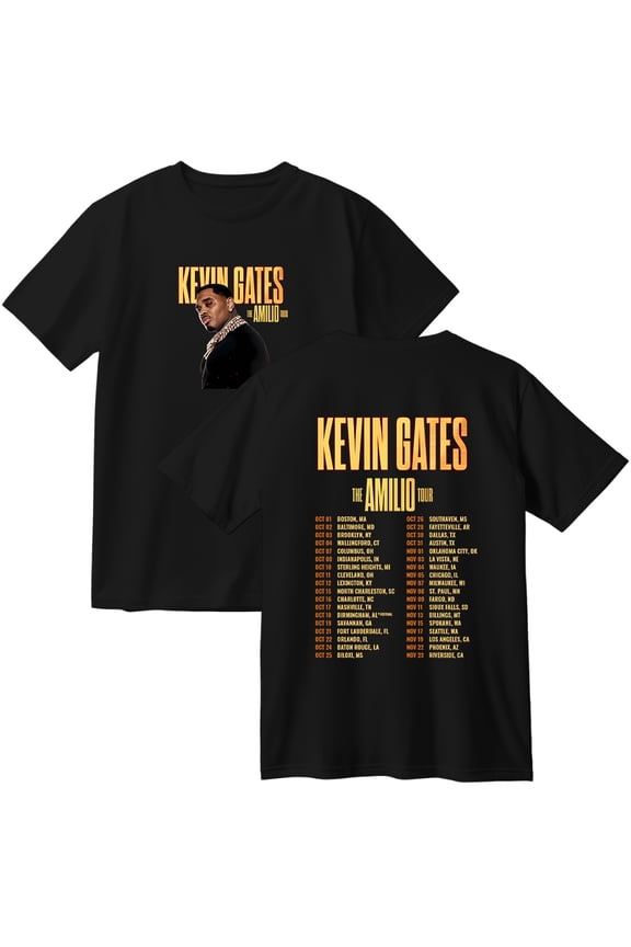 Kevin Gates The Amilio Tour 2025 Merch Cotton T-Shirt Women Men Fashion Crewneck Short Sleeve Tee