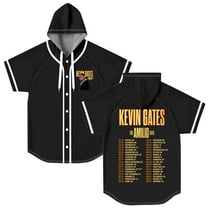 Kevin Gates The Amilio Tour 2025 Merch Hooded Baseball Jersey Short Sleeve Shirt Women Men Crewneck Tee