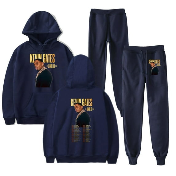 Kevin Gates The Amilio Tour 2025 Merch Hoodie and SWEATPANTS set pop print Unisex Casual Street Clothing