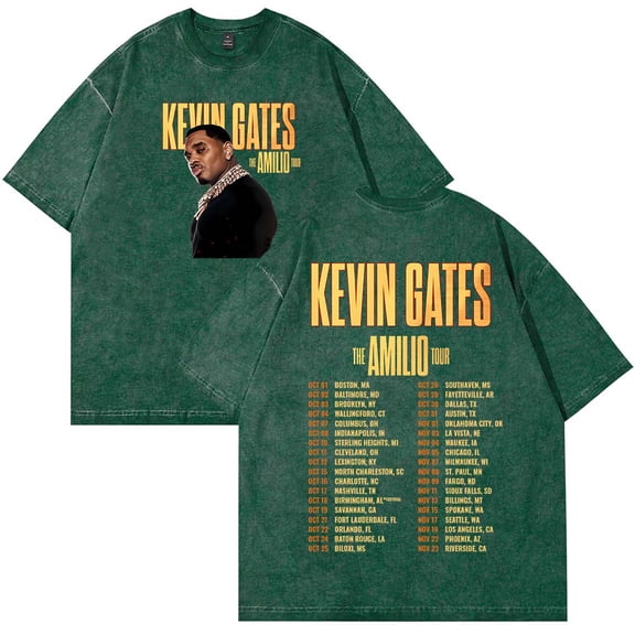 Kevin Gates The Amilio Tour 2025 Merch T-Shirt Cotton Wash Tee Women Men Short Sleeve Casual Crewneck Tee
